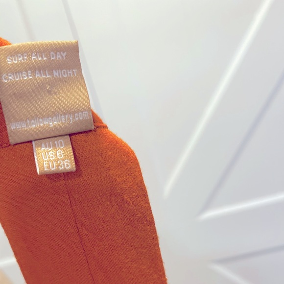 open back sparkle beads on center strap, pumpkin orange maxi dress knit stretchy - Picture 10 of 11